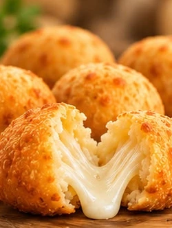 Bolinha de queijo ouverte, cœur au fromage fondu
